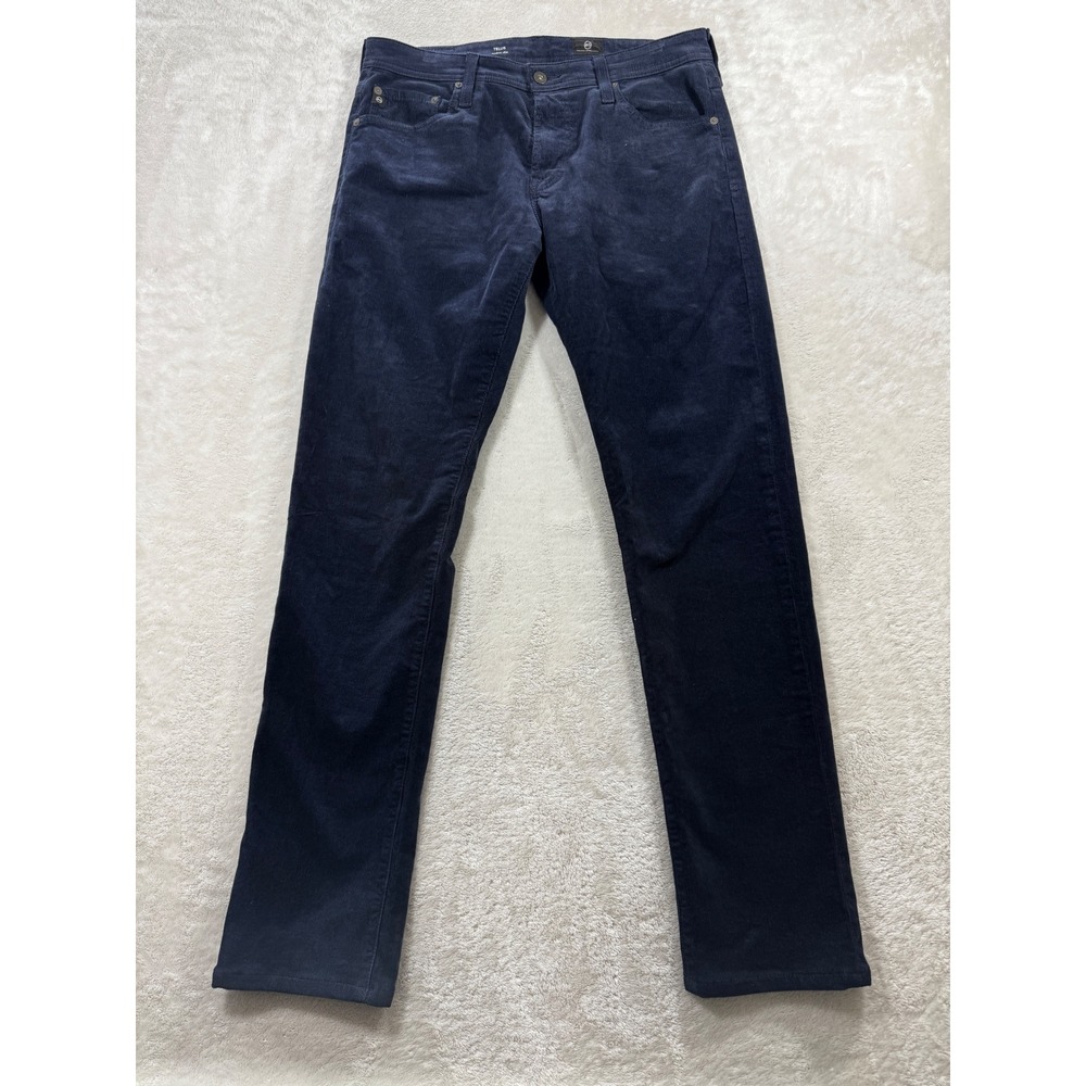 AG Adriano Goldschmied Mens Tellis Slim Navy Corduroy 31x34 Meas: 32x32